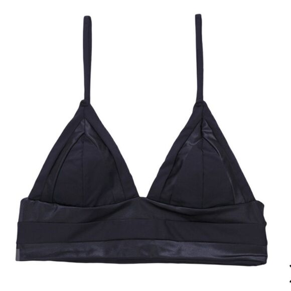 Beach Bunny Bikini Set Brazilian Cut Bottoms Triangle Top Black Size Medium - Picture 14 of 15